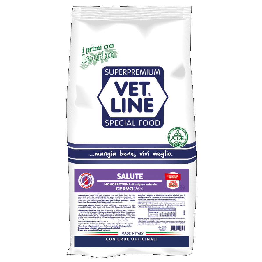 Vetline Secco Cani Salute Cervo 3 Kg Vetline Secco Cani Salute Cervo 3 Kg